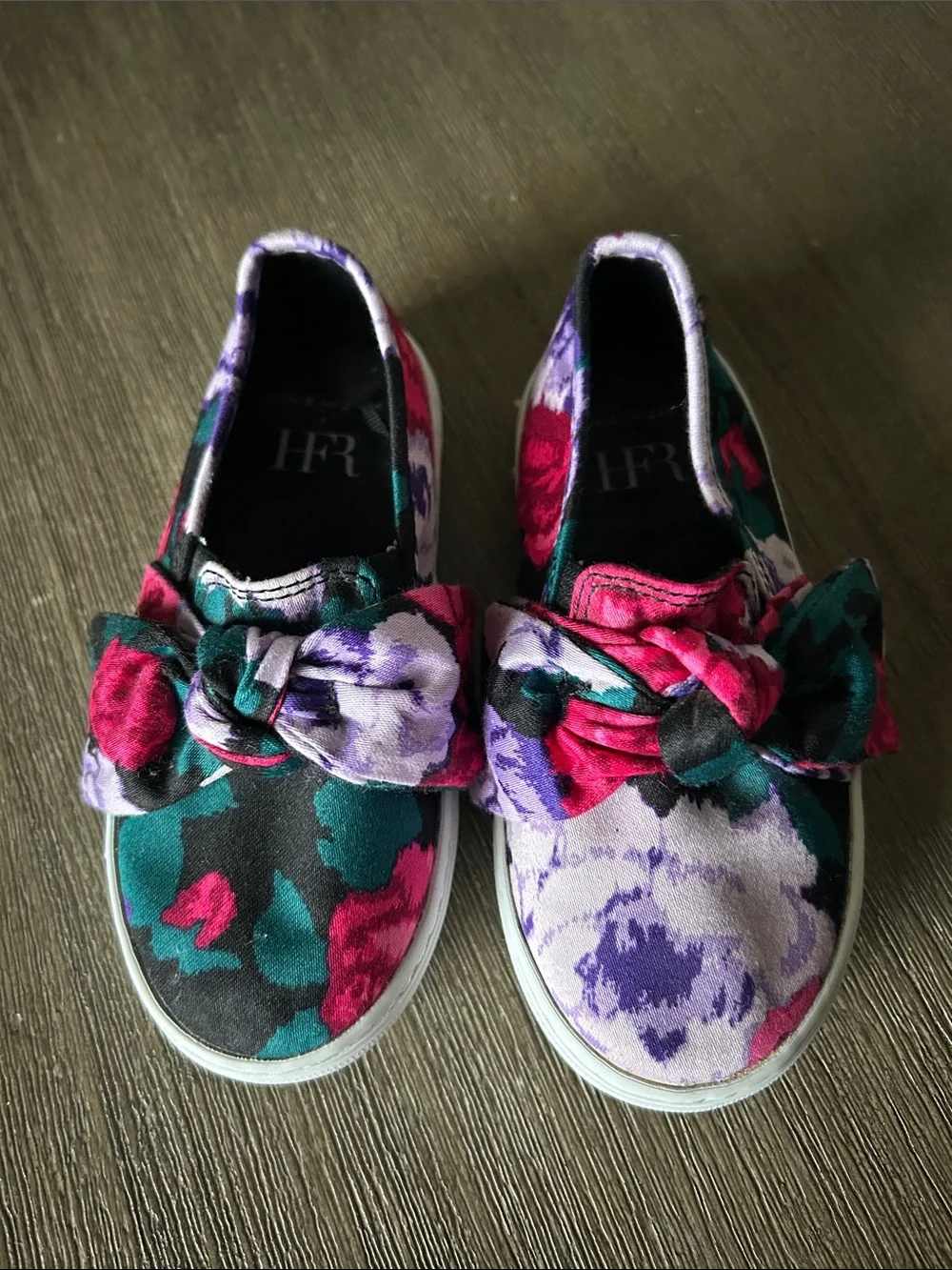 Girl JJ Black Floral Kimberly Goldson Floral Bow Sneaker by Janie & Jack.